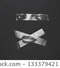 Abstract woman portrait silhouette on duct tape 133379421