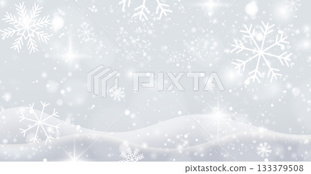White falling snow, big snowdrifts, different snowflakes, festive Christmas background 133379508