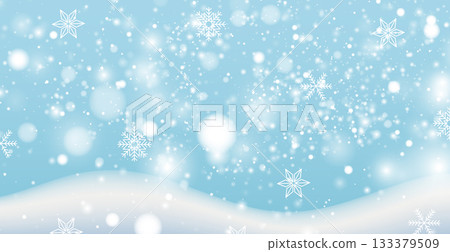 White falling snow, big snowdrifts, different snowflakes, festive Christmas background 133379509