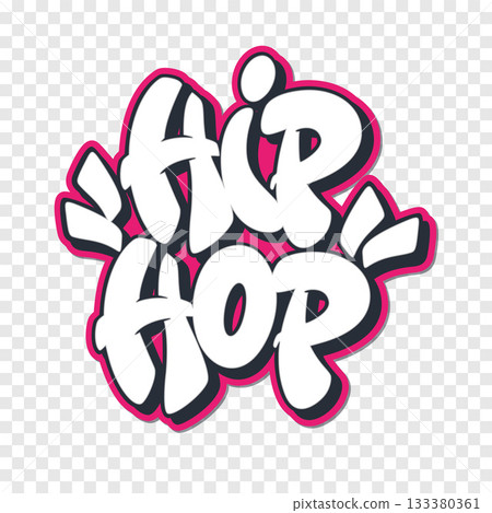Hip hop in graffiti style text with halo on transparent background design. Hip hop in graffiti style text with halo on transparent background design. 133380361