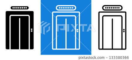 Elevator lift icon featuring an outline stroke with different thickness levels. Vector illustration showing a simple lift symbol for navigation, signage, interface design. Elevator lift icon featuring an outline stroke with different thickness levels. Vector illustration showing a simple lift symbol for navigation, signage, interface design. 133380366