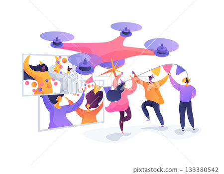 Event Photography Robot abstract concept vector illustration. 133380542