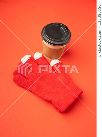 Winter Gloves, Touchscreen Wool Glove, Touch Screen Knitted Mittens, Warm Red Gloves on Red 133380550