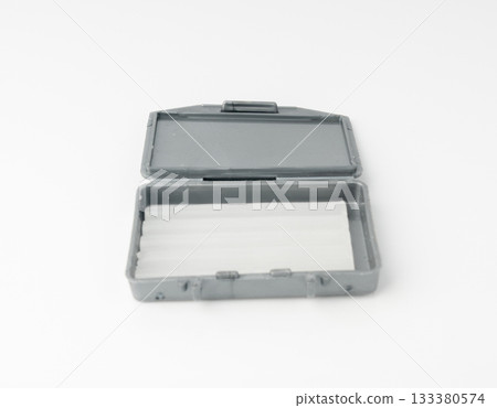 Orthodontic wax box. Brackets care technology, mouth protection, dentist wax 133380574