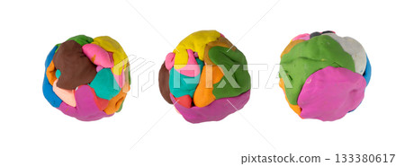Plasticine Elements Isolated, Modeling Material Clay Pieces, Creativity Clay Dough, Plasticine on White Plasticine Elements Isolated, Modeling Material Clay Pieces, Creativity Clay Dough, Plasticine on White 133380617
