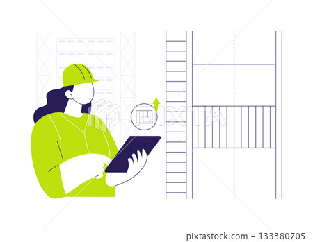 Automated storage and retrieval system abstract concept vector illustration. Automated storage and retrieval system abstract concept vector illustration. 133380705