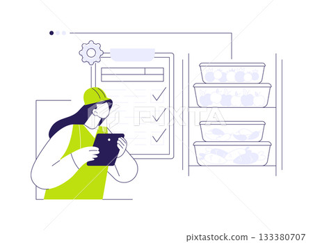 Managing storage abstract concept vector illustration. 133380707