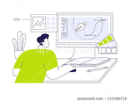 Graphic design course isolated cartoon vector illustrations. 133380718
