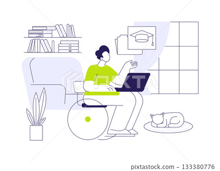 Study from home isolated cartoon vector illustrations. 133380776