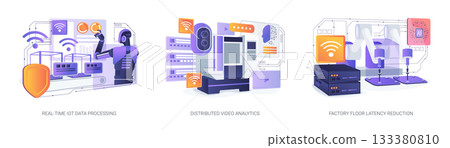 Edge Computing for Digital Era abstract concept vector illustrations. 133380810