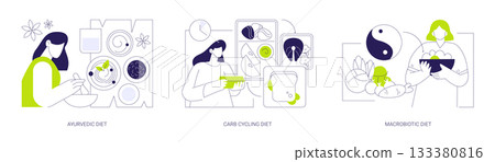Healthy nutrition plan isolated cartoon vector illustrations se 133380816