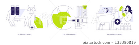 Drugs for livestock isolated cartoon vector illustrations se Drugs for livestock isolated cartoon vector illustrations se 133380819