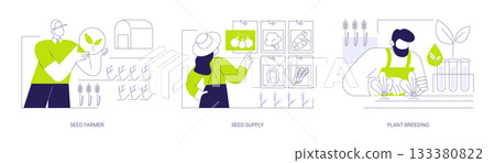 Seeds and plant breeding isolated cartoon vector illustrations se Seeds and plant breeding isolated cartoon vector illustrations se 133380822