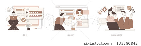 User profile access isolated cartoon vector illustrations se 133380842