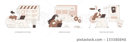 E-commerce software isolated cartoon vector illustrations se 133380848