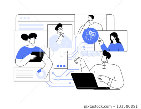 Virtual Onboarding Platforms for Remote Workers abstract concept vector illustration. Virtual Onboarding Platforms for Remote Workers abstract concept vector illustration. 133380851
