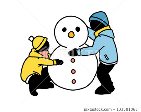 Two Snowmen Color 133381063