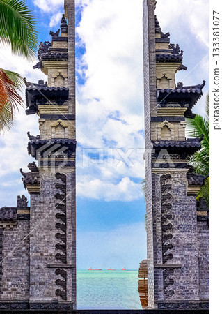 View of the main gate in the park. Taoist Park Heavenly Grottoes. Hainan, China 133381077