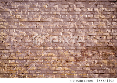 Old red brick wall background. Side illuminated beautiful textured wall Old red brick wall background. Side illuminated beautiful textured wall 133381198