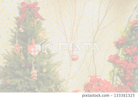 聖誕樹和一品紅的紋理 133381325