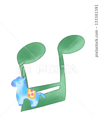 Musical note with a cute horse Musical note with a cute horse 133381391