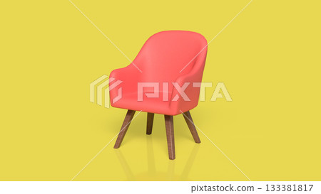 The Modern Minimalist Chair with Bright Color Contrast 3d rendering. 133381817