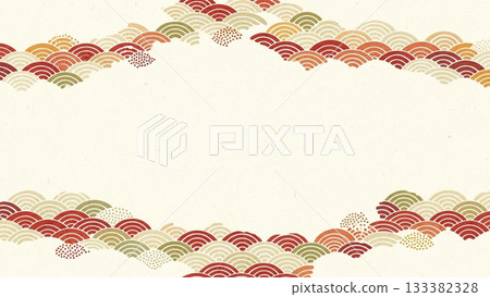 精美的日式背景設計,飾以紅色和粉紅色的梅花枝。 精美的日式背景設計,飾以紅色和粉紅色的梅花枝。 133382328