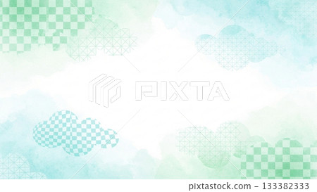 柔和的日式背景設計，以淺綠色和淺藍色漸層為主。 133382333
