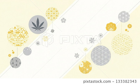 現代日式背景設計，以幾何圓形日式圖案為特色 133382343