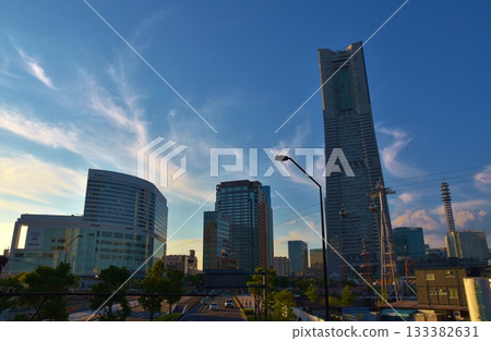 Sunset view of Yokohama Minato Mirai, Kanagawa Sunset view of Yokohama Minato Mirai, Kanagawa 133382631