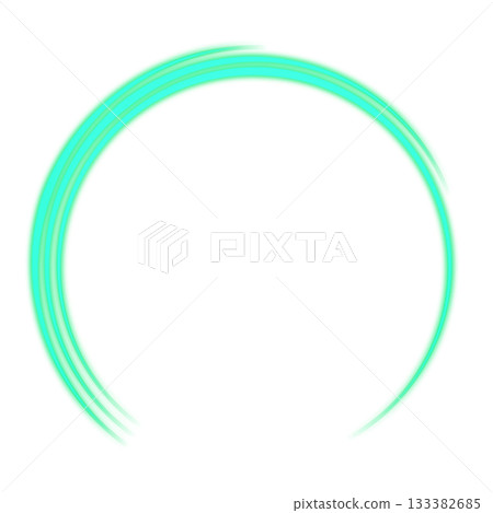 透明背景上的綠色圓形線條環 133382685