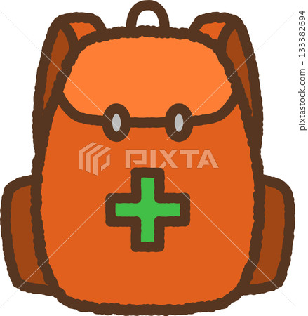 Hand-drawn single icon illustration: First aid bag 133382694