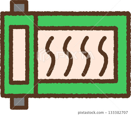 手繪單圖示插圖捲軸 133382707