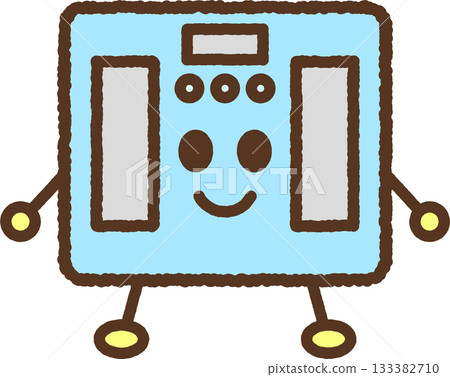 Hand-drawn character icon illustration: Weight scale Hand-drawn character icon illustration: Weight scale 133382710