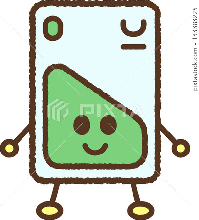 用於IC卡的手繪角色圖示插圖 133383225