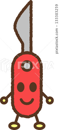 手繪人物單圖示插圖：折疊刀 133383259