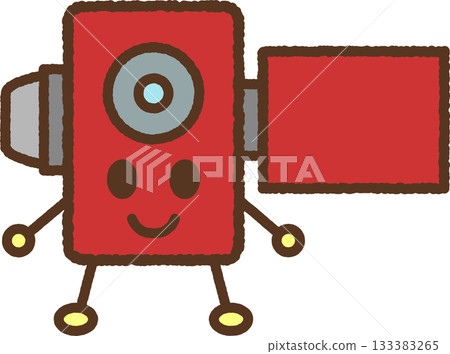 手繪人物單圖示插圖：攝影機 133383265