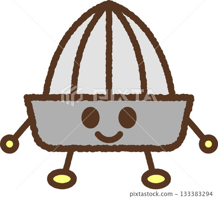 手繪角色圖示插圖：檸檬榨汁器 133383294