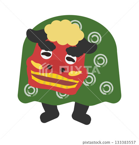 Smiling lion dance illustration (with feet) Smiling lion dance illustration (with feet) 133383557