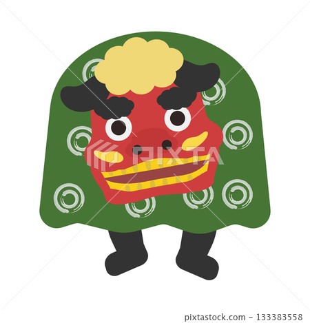 Lion dance illustration (with feet) Lion dance illustration (with feet) 133383558