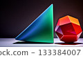 Black background red and green still life 133384007