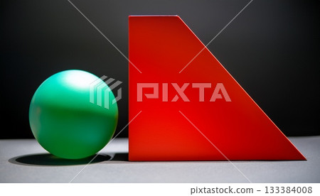 Black background red and green still life 133384008