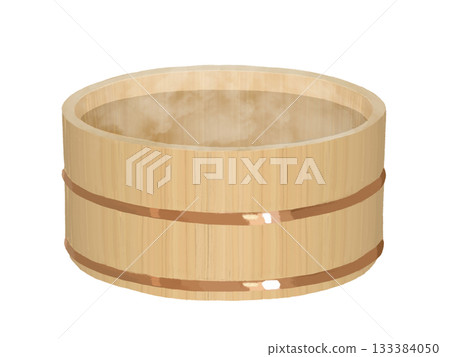 A bucket filled with hot water 133384050