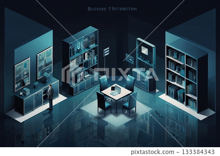 Colorful shelf image, isometric 133384343