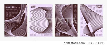 80s 90s retro digital line abstract shape cover set 80s 90s retro digital line abstract shape cover set 133384493