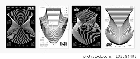 Black and white cyber crime security shield line cover set Black and white cyber crime security shield line cover set 133384495