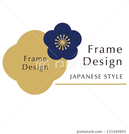 Simple Japanese-style New Year's card template decoration parts Simple Japanese-style New Year's card template decoration parts 133384905