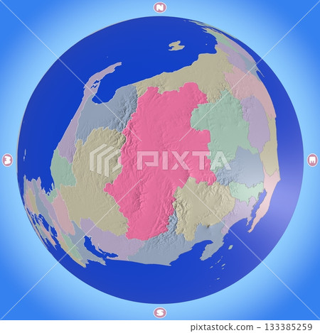 長野縣的行星式地圖，各縣以不同顏色標示 133385259