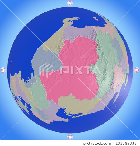 Planet-style map of Gifu Prefecture with prefectures color-coded Planet-style map of Gifu Prefecture with prefectures color-coded 133385335