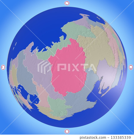 Planet-style map of Shiga Prefecture with prefectures color-coded 133385339